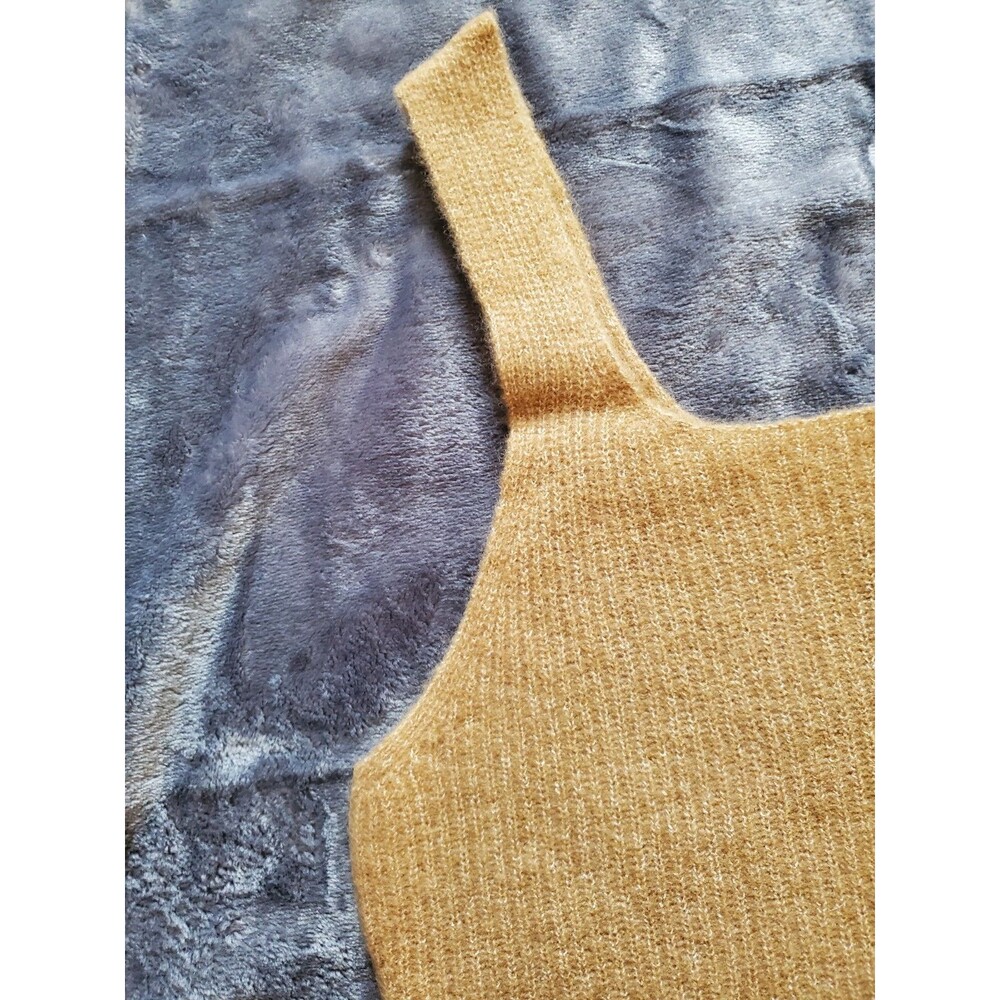 EVERLANE The Cozy Stretch Crop Top XL Color Camel Wool/Yak Soft NWT - Picture 6 of 14
